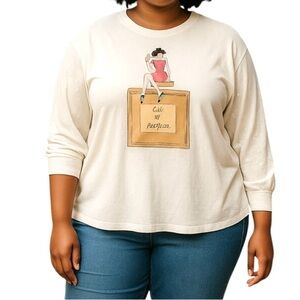 Love + Lace boutique long sleeved top Tulle & pearl sleeves Womens 3X